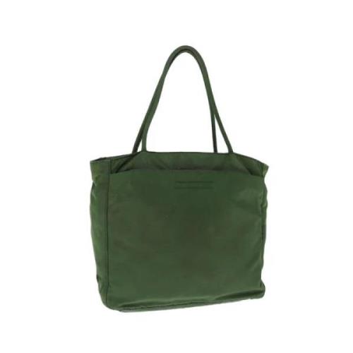 Prada Vintage Pre-owned Nylon handvskor Green, Dam