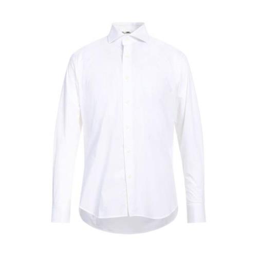 Aquascutum Bomullsskjorta med broderat logotyp White, Herr