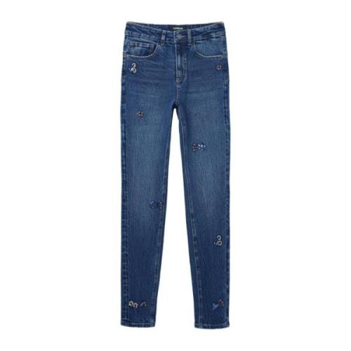 Desigual Blå Paillettjeans Blue, Dam