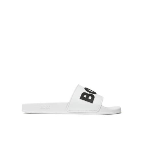 Hugo Boss Kirk Slid Sandaler White, Herr