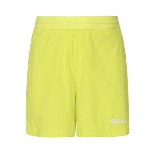 Jack Wolfskin Gul Tekniskt Tyg Elastisk Midja Shorts Yellow, Herr