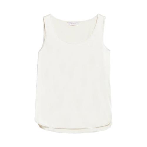 Max Mara Vit Topp Pan White, Dam