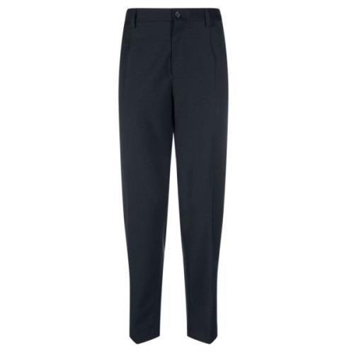 Dolce & Gabbana Midnight Blue Wool Blend Tailored Trousers Blue, Herr