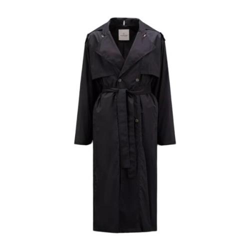 Moncler Svart Trenchcoat Klassisk Design Black, Dam