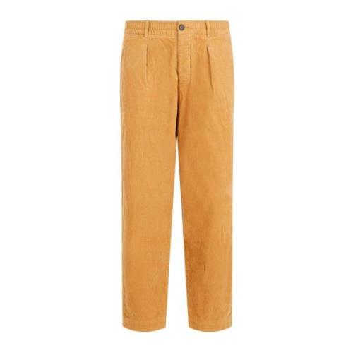 Universal Works Veckade Track Pants Yellow, Herr