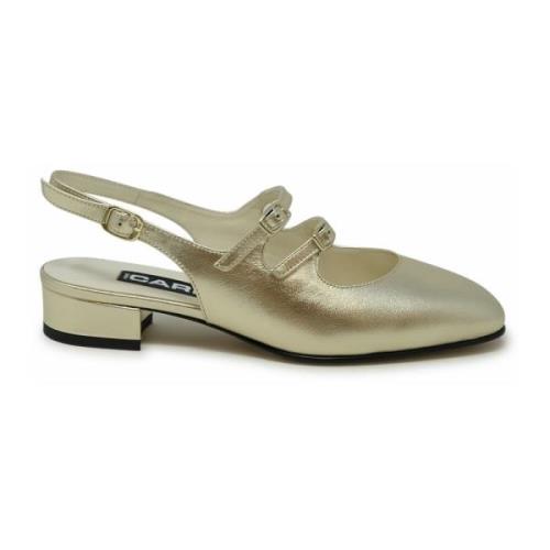 Carel Guld Läder Ballet Flats Ss24 Yellow, Dam