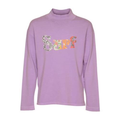 ERL Surf Patch Longsleeve Stickad Tröja Purple, Herr