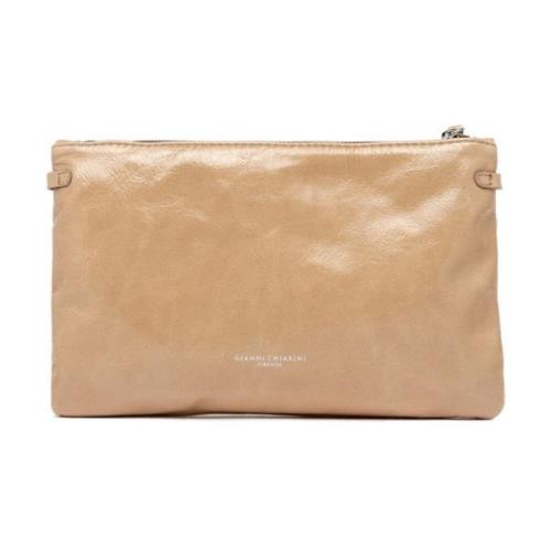 Gianni Chiarini Beige Läder Hermy Clutch Väska Beige, Dam