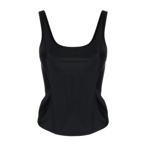 Mugler Svart Scoop Neck Ärmlös Bodice Black, Dam