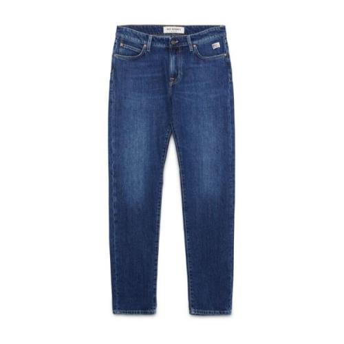 Roy Roger's Slim-Fit Stone Washed Denim Jeans Blue, Herr