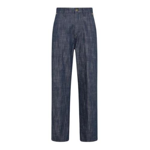 Momoni Baggy Jeans i Denimfärg Blue, Dam