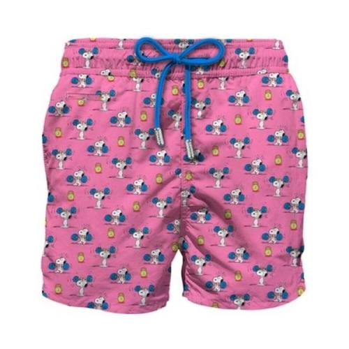 Saint Barth Snoopy Gym Print Badshorts Multicolor, Herr