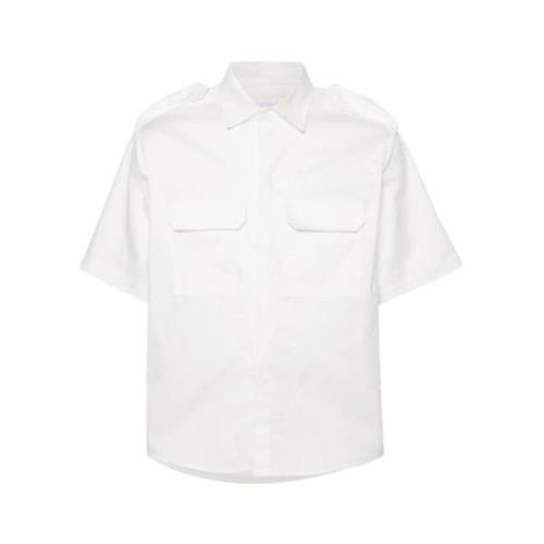 Neil Barrett Vit kortärmad minimalistisk skjorta White, Herr