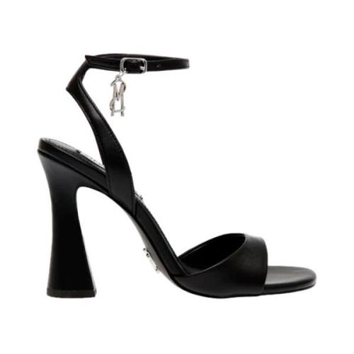 Steve Madden Elegant Läderhögklackade Sandaler Black, Dam