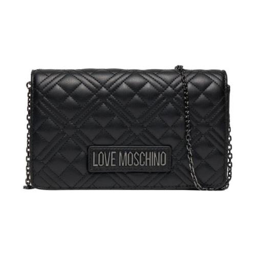 Love Moschino Quiltad Axelväska Svart Metall Black, Dam