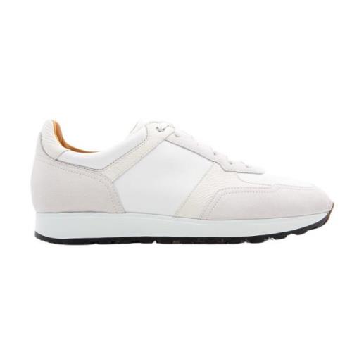 Magnanni Retroinspirerad sportsneaker med blandad textur White, Herr