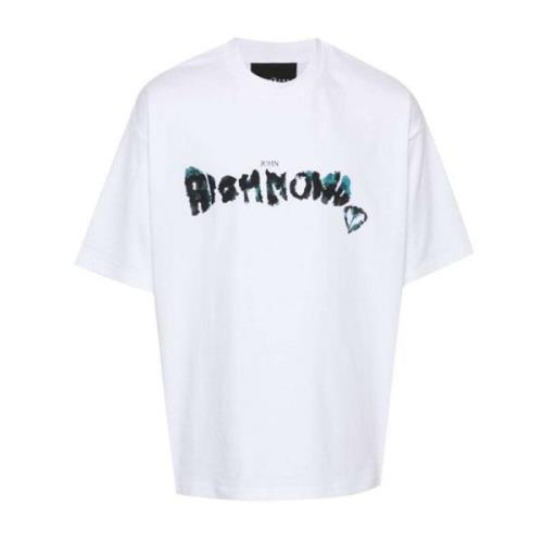 John Richmond Logo Fram Rund Hals Kortärmad T-shirt White, Herr