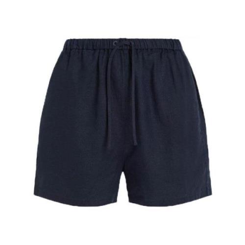 Tommy Hilfiger Casual Linne Shorts Blue, Dam