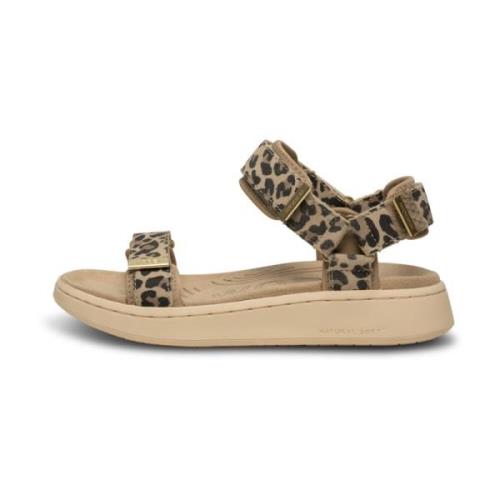 Woden Leopard Mocka Sandaler Multicolor, Dam