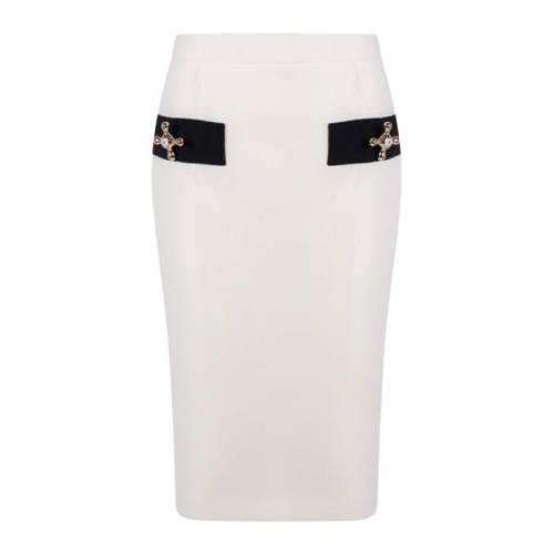 Moschino Pencil Skirts Beige, Dam