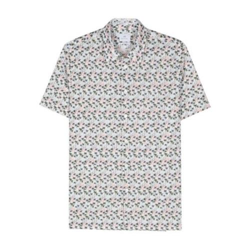 Paul Smith Vit Palm Tree Print Skjorta Multicolor, Herr