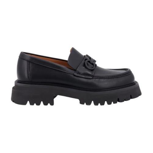 Salvatore Ferragamo Svart Läder Loafer Aw23 - Stilfull och Bekväm Blac...