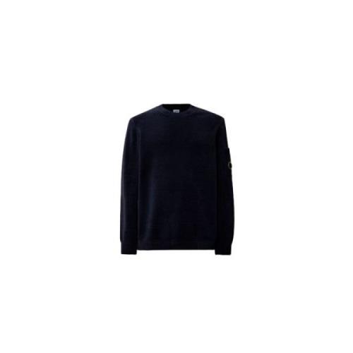 C.p. Company Chenille Bomull Crewneck Sweater Black, Herr