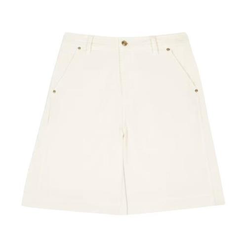 Ba&Sh Denim Bermuda Shorts Beige, Dam