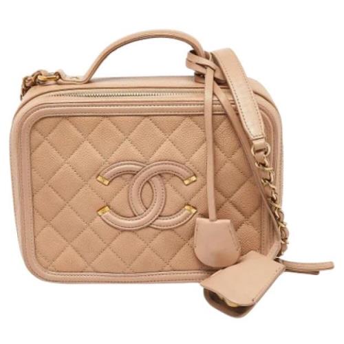 Chanel Vintage Pre-owned Tyg chanel-vskor Beige, Dam