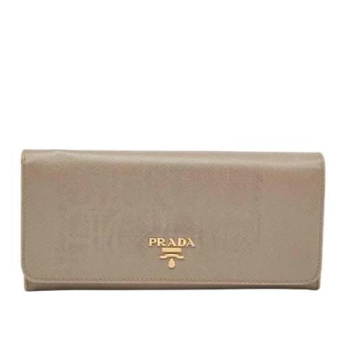 Prada Vintage Pre-owned Laeder plnbcker Gray, Dam