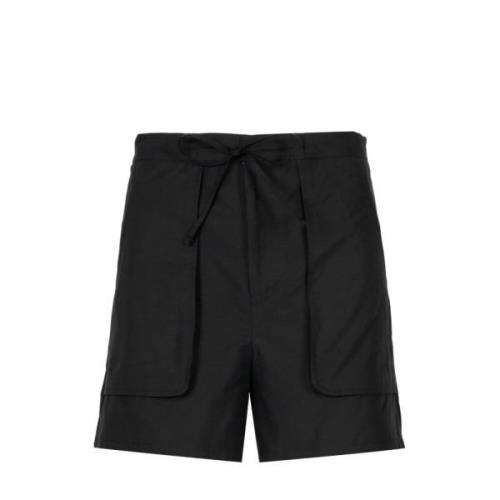 Mauro Grifoni Bomullsshorts med dragsko och fickor Black, Dam