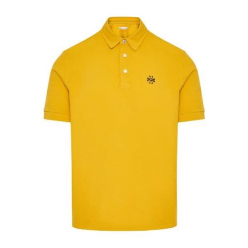 Jacob Cohën Bomullspolotröja med broderat logotyp Yellow, Herr