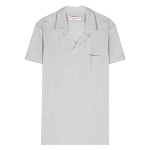 Orlebar Brown Bomull Towelling Polo Shirt Gray, Herr