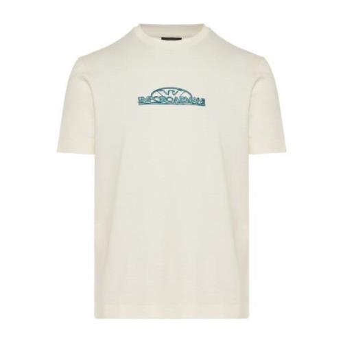 Emporio Armani Bomull T-shirt med 3D Design White, Herr