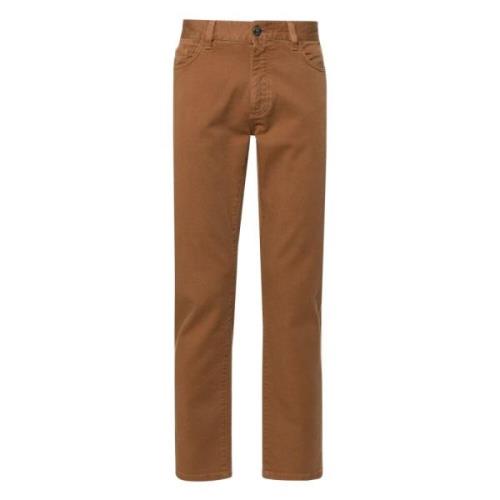 Ermenegildo Zegna Slim Fit Bomull Elastan Jeans Brown, Herr