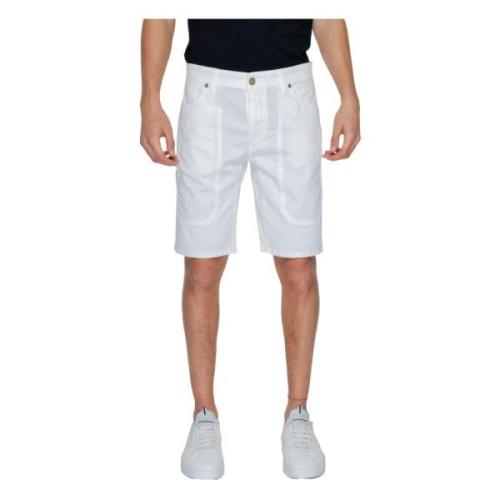 Jeckerson Vita Bomullsblandade Shorts med Fickor White, Herr