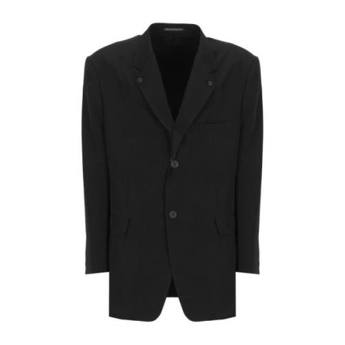 Yohji Yamamoto Svart Pour Homme Jacka Peak Revers Black, Herr