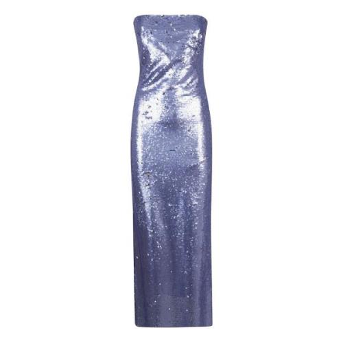 The New Arrivals Ilkyaz Ozel Lavendel Sequin Strapless Klänning med Sl...