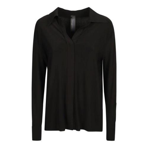 Norma Kamali Casual Neck Shirt Black, Dam