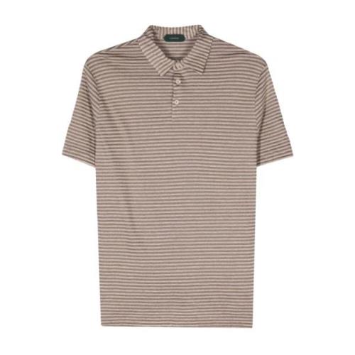 Zanone Stiliga Polos och T-shirts Beige, Herr