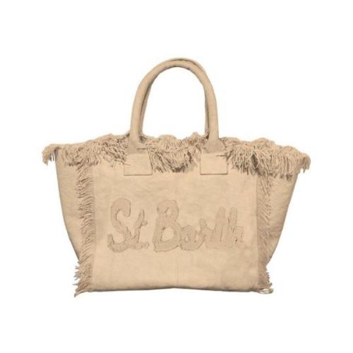 MC2 Saint Barth Canvas Frans Strandväska Vanity Patch Beige, Dam