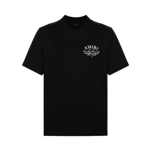 Amiri Svart Logo Print Crew Neck T-shirt Black, Herr