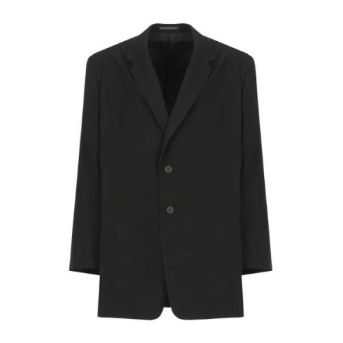 Yohji Yamamoto Svart Herrjacka Peak Revers Black, Herr