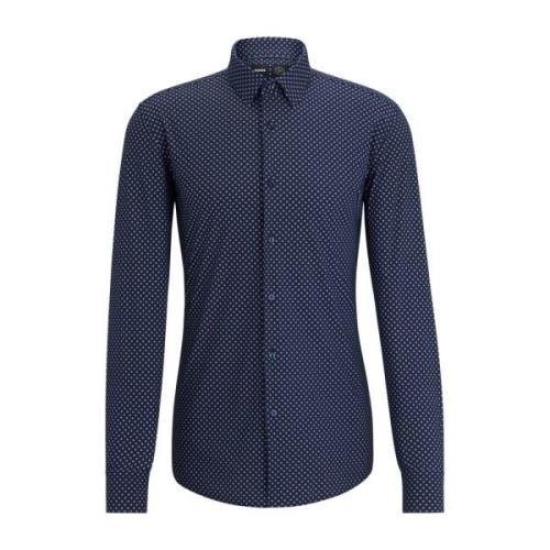 Hugo Boss Slim Fit Polyamid Elastan Skjorta Blue, Herr