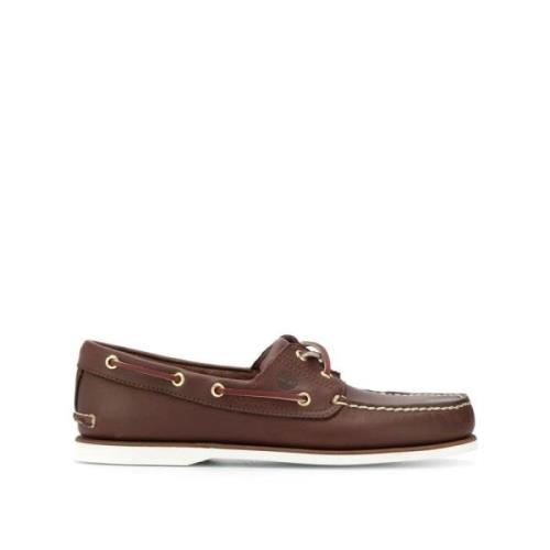 Timberland Brun Läder Mockasin Platta Skor Brown, Herr