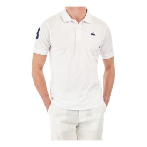 La Martina Herr Polo Skjorta Piquet Stretch White, Herr