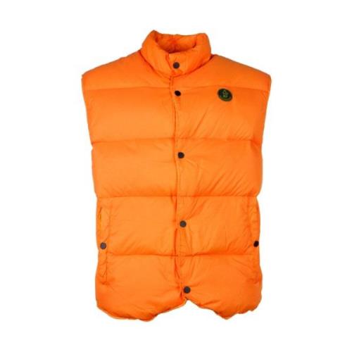 Centogrammi Nylon Puffer Vest med knappar Orange, Herr