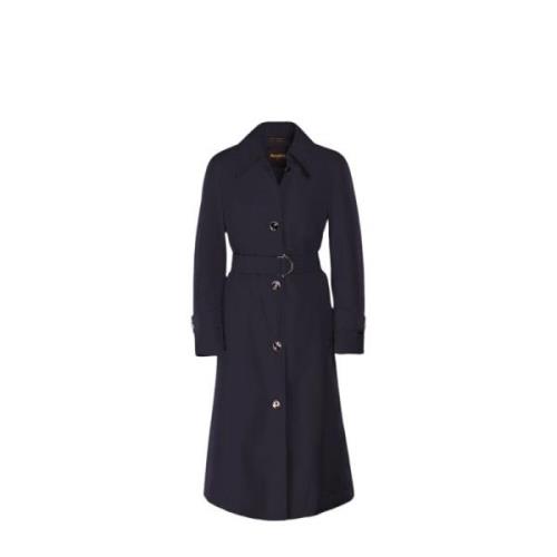 Moorer Lyxig Trenchcoat Acqua Linje Blue, Dam