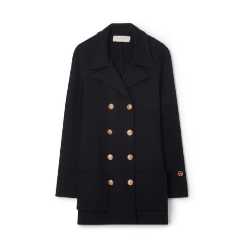 Busnel Gyllene Ankarknapp Ull Blazer Black, Dam