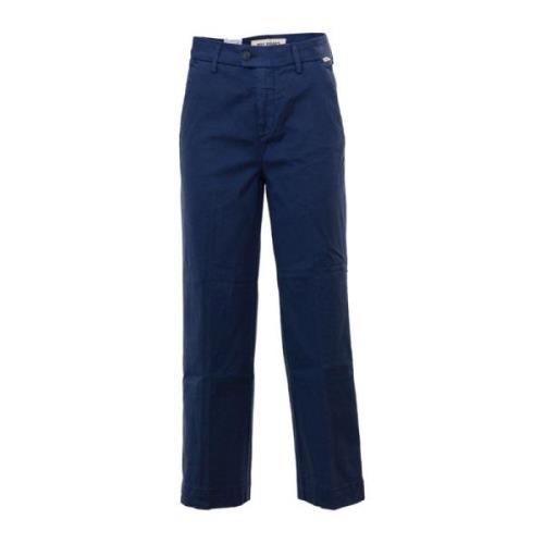 Roy Roger's Gabardine Chino Byxor Flare Fit Blue, Dam